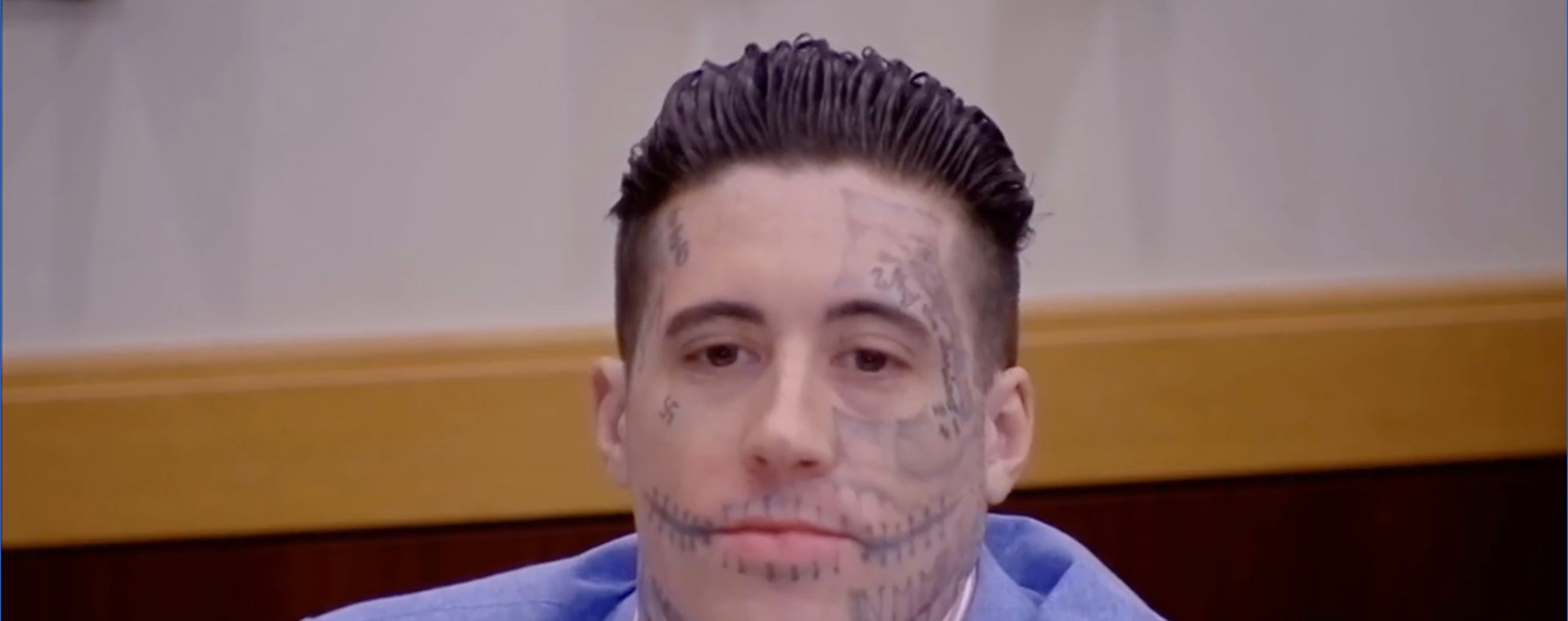 Wade Wilson, 30, inside a Florida courtroom. He is on trial for allegedly murdering Kristine Melton, 35, and Diana Ruiz, 43, in October 2019